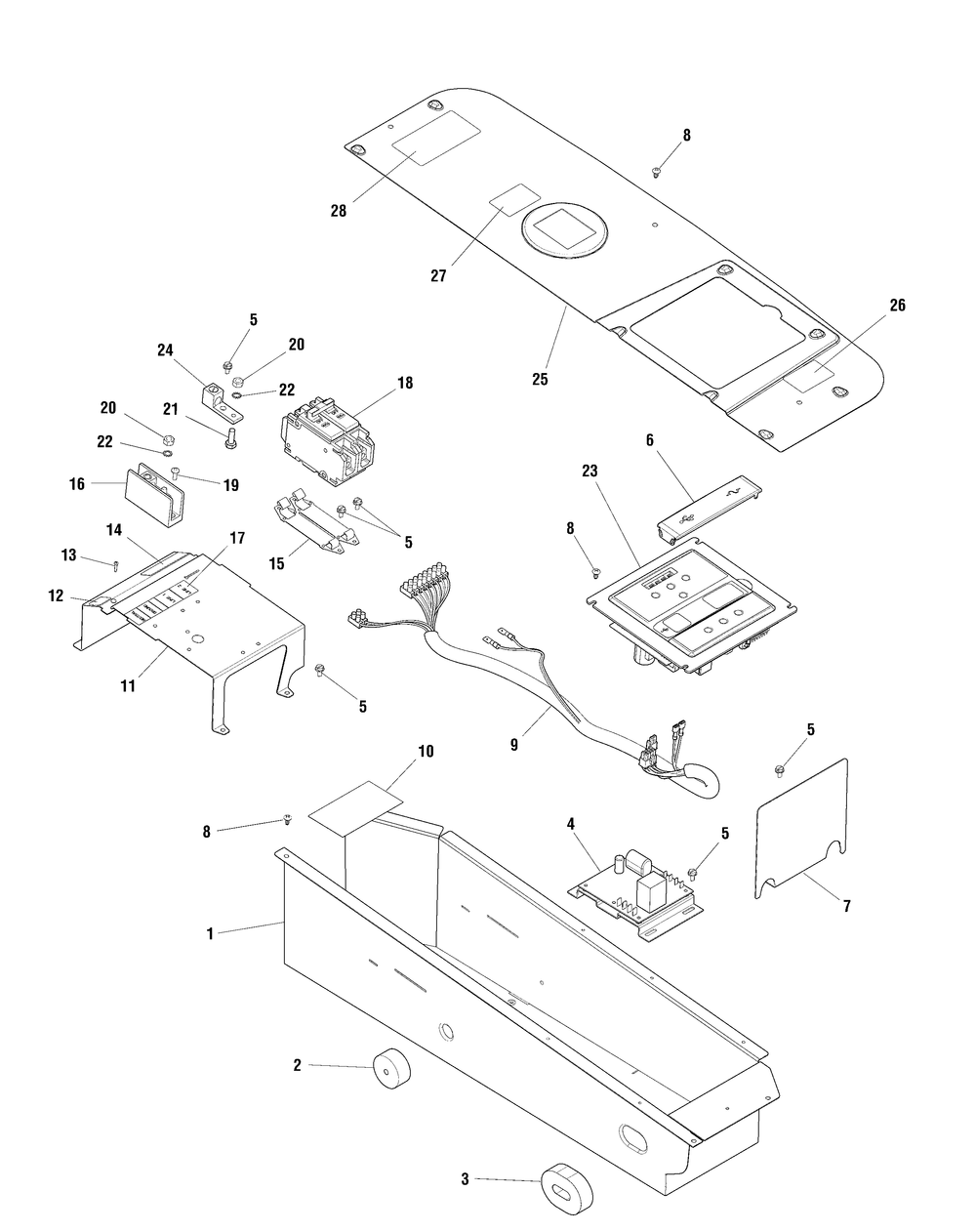 Control Panel Group Diagram and Parts List for 040488-00  Briggs and Stratton Generator